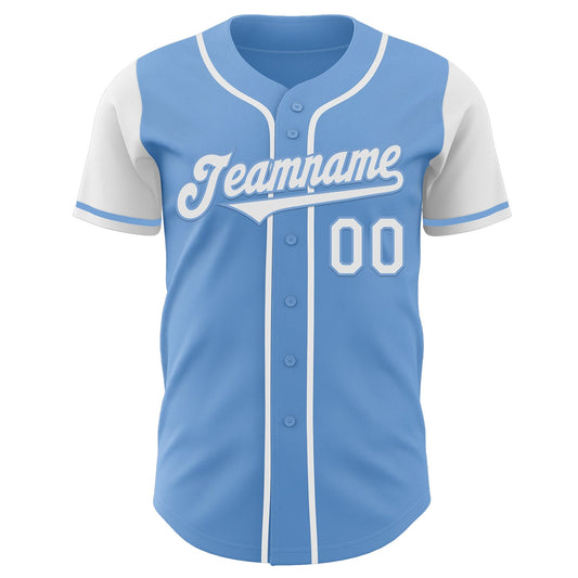 Custom Light Blue White Authentic Two Tone Baseball Jersey - Sky-Custom