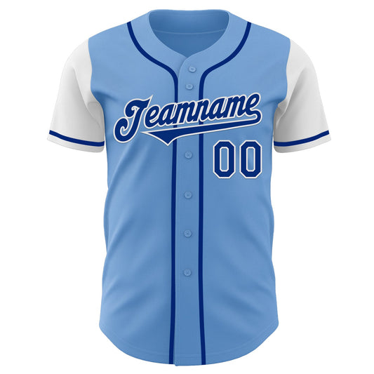 Custom Light Blue Royal-White Authentic Two Tone Baseball Jersey - Sky-Custom