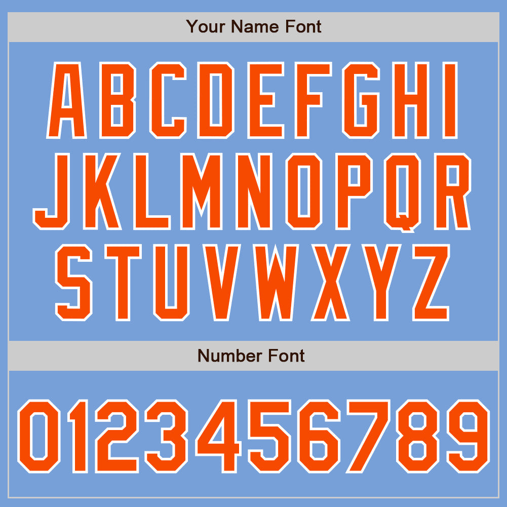 Custom Light Blue Orange-White Authentic Two Tone Baseball Jersey - Sky-Custom