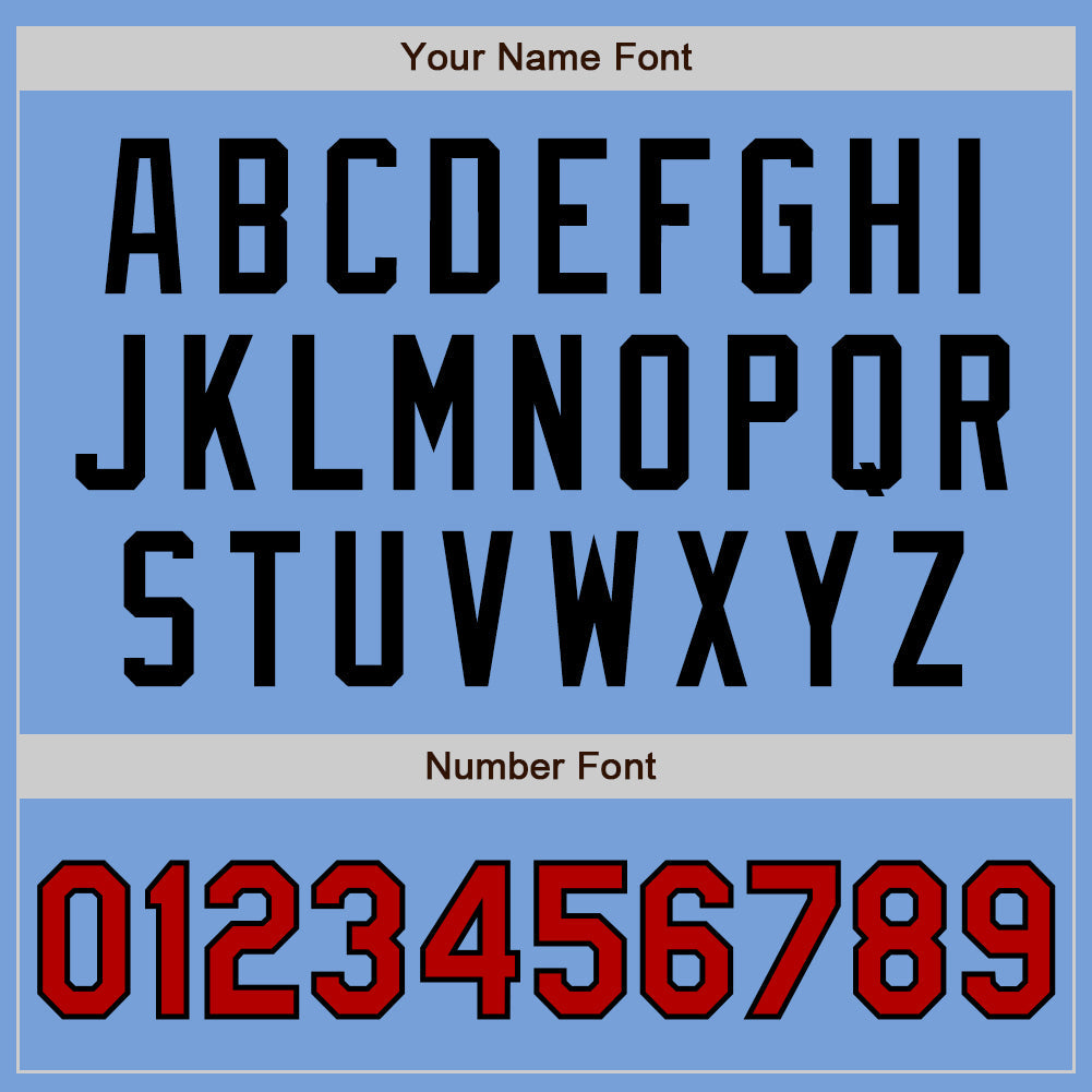 Custom Light Blue Red-Black Authentic Two Tone Baseball Jersey - Sky-Custom