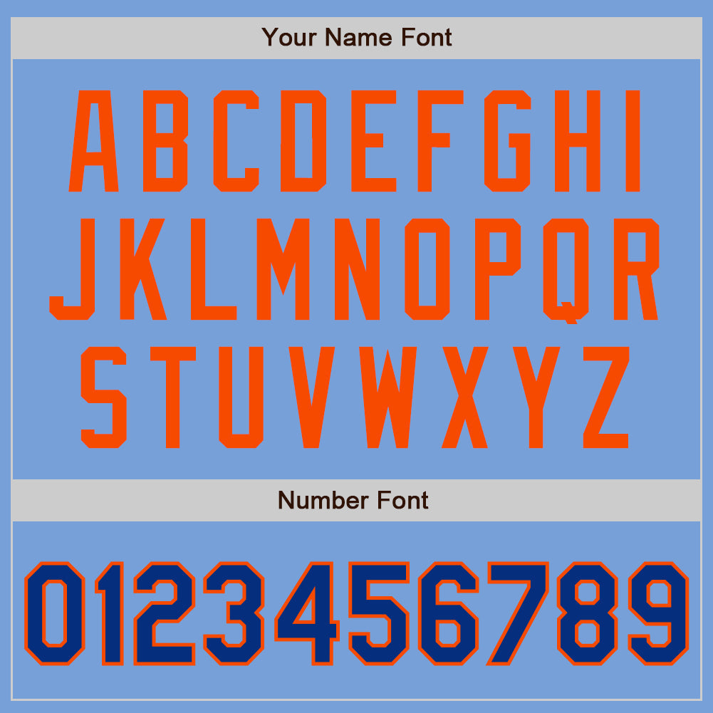 Custom Light Blue Royal-Orange Authentic Two Tone Baseball Jersey - Sky-Custom