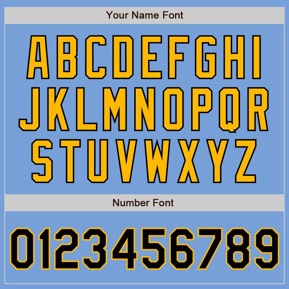 Custom Light Blue Black-Gold Authentic Two Tone Baseball Jersey - Sky-Custom