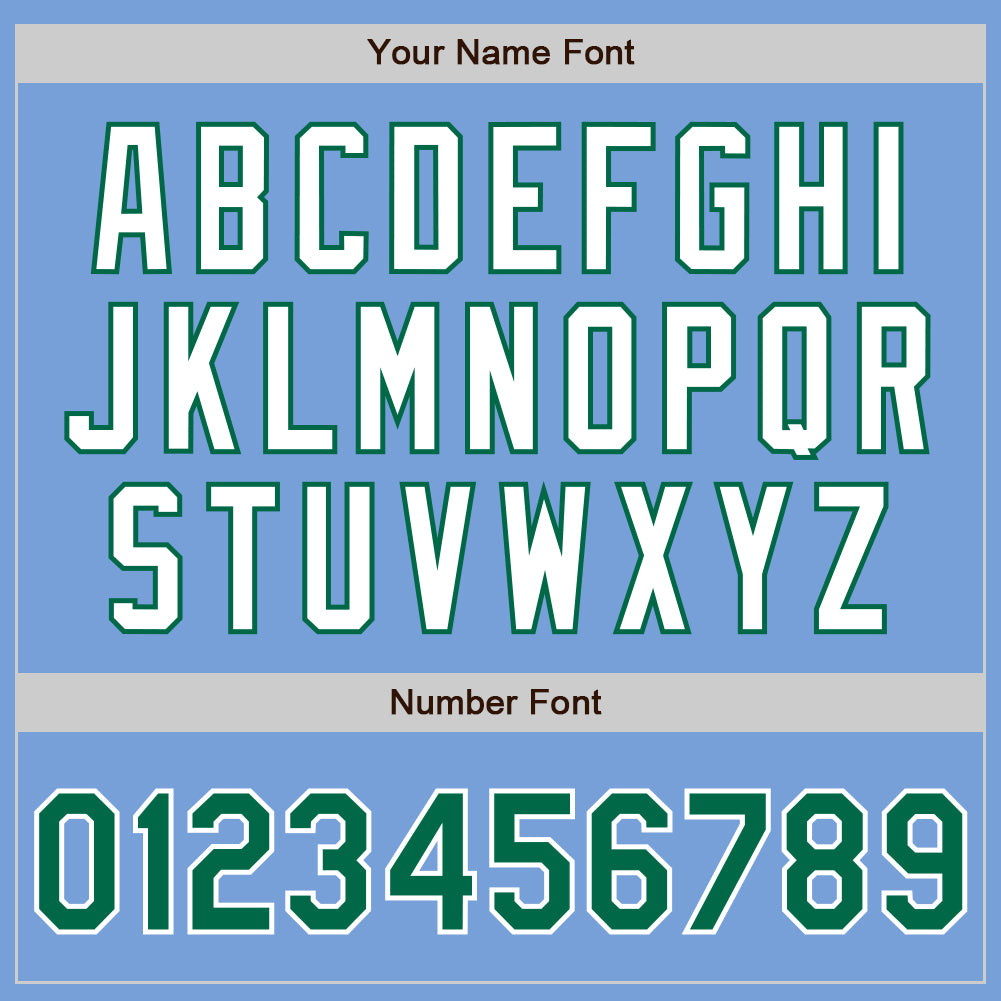 Custom Light Blue Kelly Green-White Authentic Two Tone Baseball Jersey - Sky-Custom