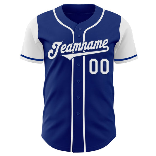 Custom Royal White Authentic Two Tone Baseball Jersey - Sky-Custom
