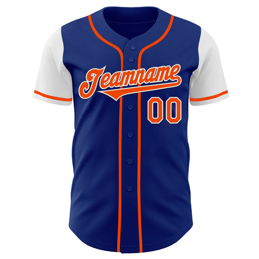 Custom Royal Orange-White Authentic Two Tone Baseball Jersey - Sky-Custom