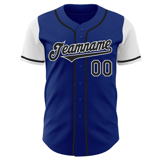 Custom Royal Black-White Authentic Two Tone Baseball Jersey - Sky-Custom