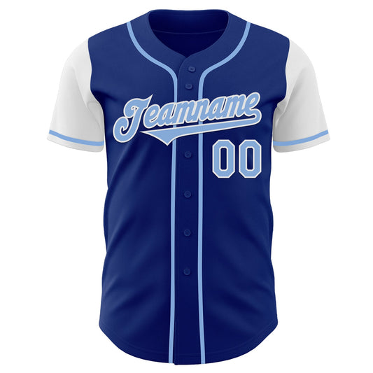 Custom Royal Light Blue-White Authentic Two Tone Baseball Jersey - Sky-Custom