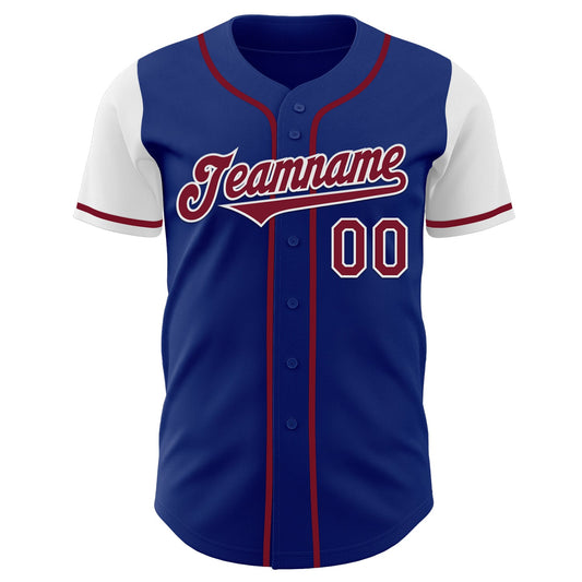 Custom Royal Crimson-White Authentic Two Tone Baseball Jersey - Sky-Custom