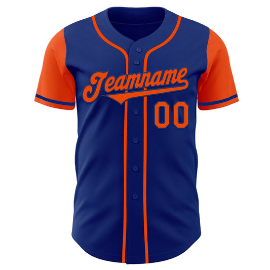 Custom Royal Orange Authentic Two Tone Baseball Jersey - Sky-Custom