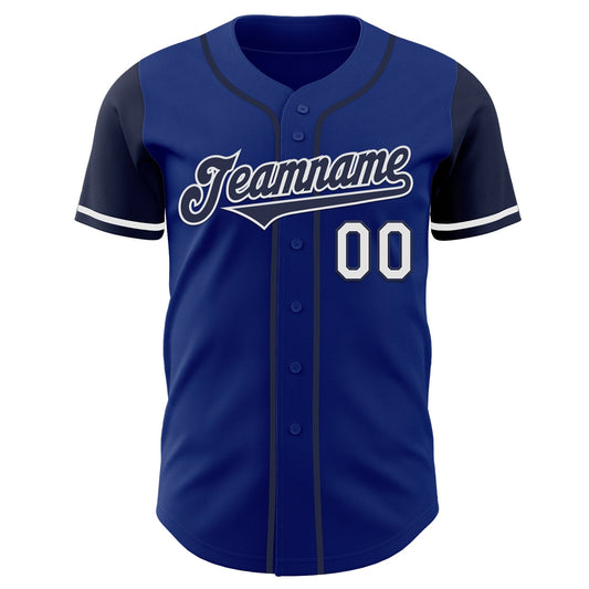 Custom Royal Navy-White Authentic Two Tone Baseball Jersey - Sky-Custom