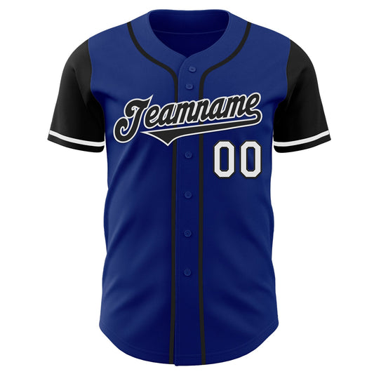Custom Royal Black-White Authentic Two Tone Baseball Jersey - Sky-Custom