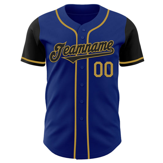 Custom Royal Black-Old Gold Authentic Two Tone Baseball Jersey - Sky-Custom