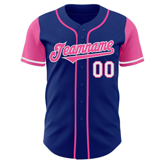 Custom Royal Pink-White Authentic Two Tone Baseball Jersey - Sky-Custom