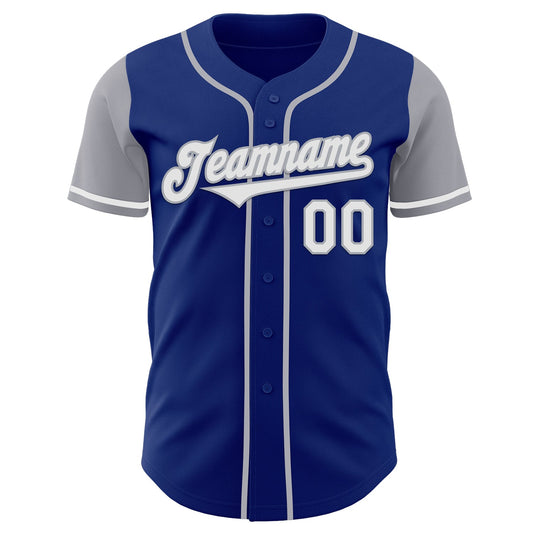 Custom Royal White-Gray Authentic Two Tone Baseball Jersey - Sky-Custom