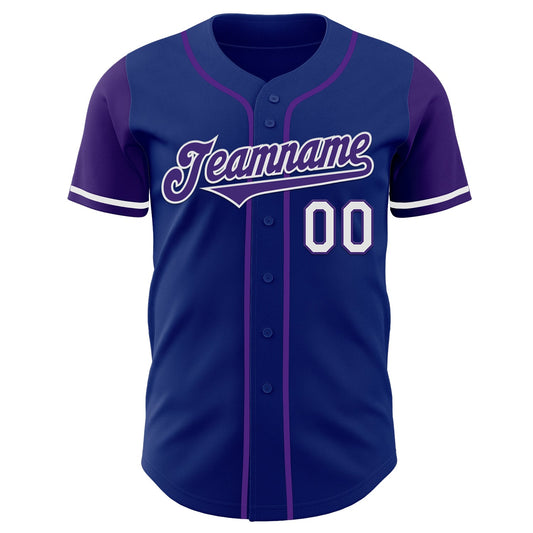 Custom Royal Purple-White Authentic Two Tone Baseball Jersey - Sky-Custom