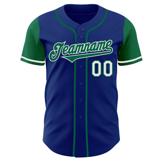 Custom Royal Kelly Green-White Authentic Two Tone Baseball Jersey - Sky-Custom