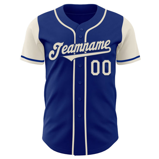 Custom Royal Cream Authentic Two Tone Baseball Jersey - Sky-Custom