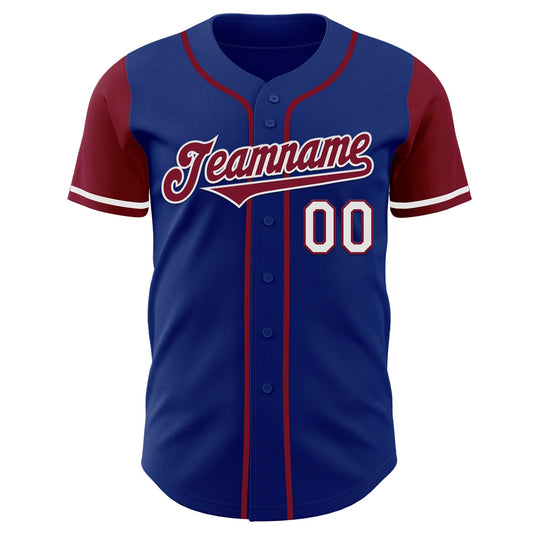 Custom Royal Crimson-White Authentic Two Tone Baseball Jersey - Sky-Custom