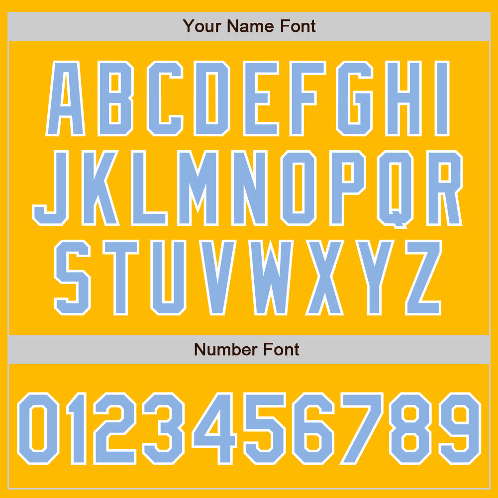 Custom Gold Light Blue-White Authentic Two Tone Baseball Jersey - Sky-Custom