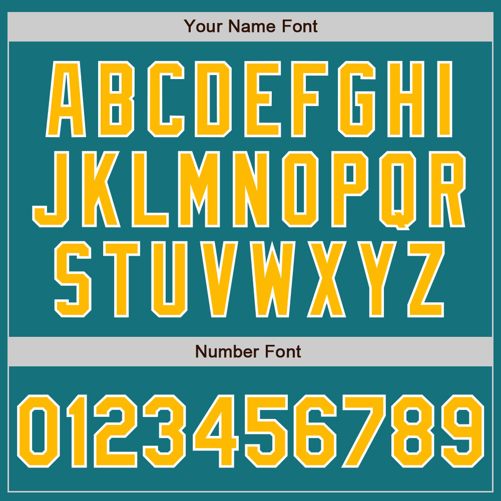 Custom Teal Gold-White Authentic Two Tone Baseball Jersey - Sky-Custom