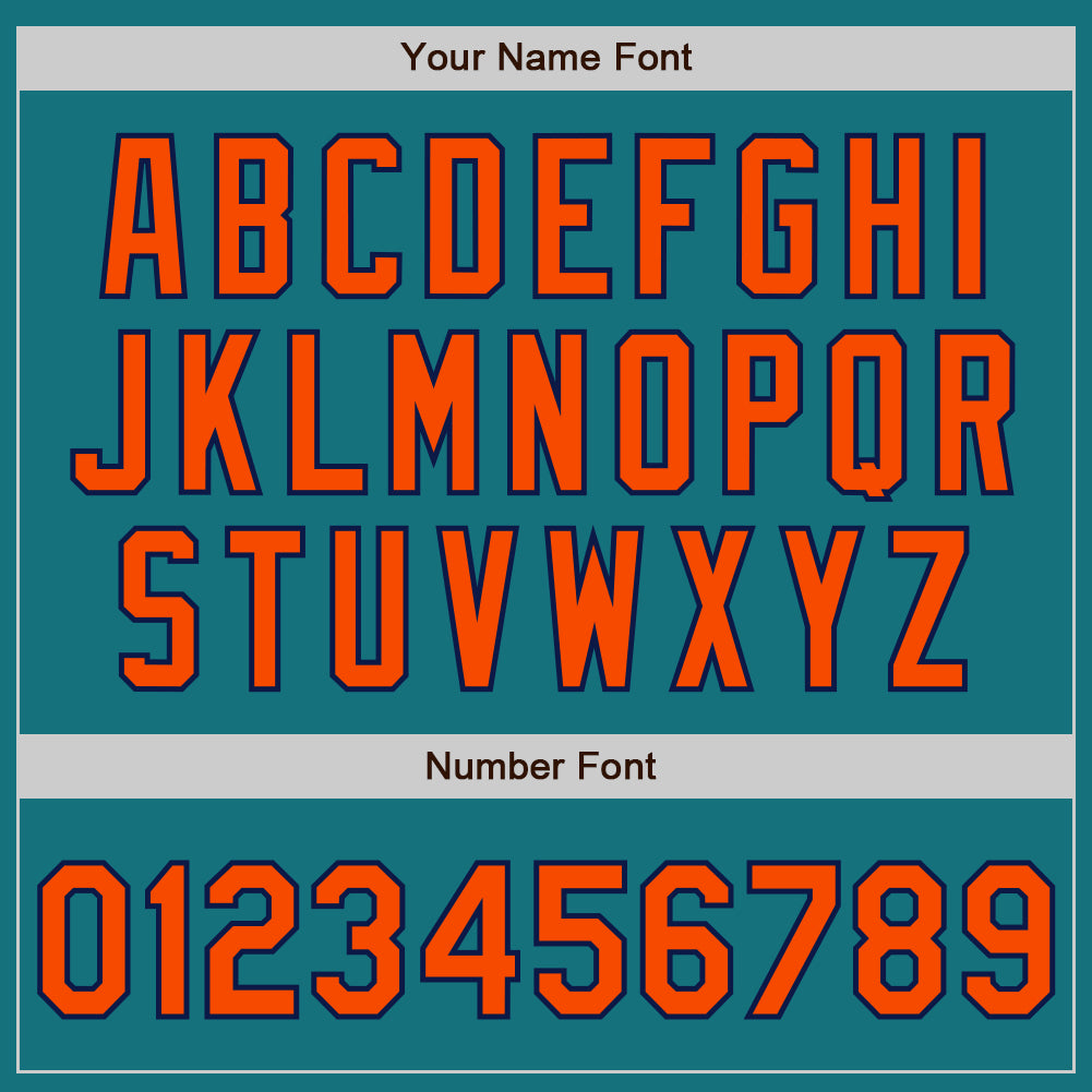 Custom Teal Orange-Navy Authentic Two Tone Baseball Jersey - Sky-Custom