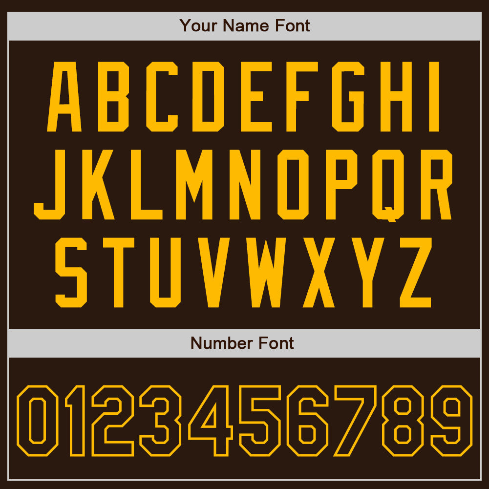 Custom Brown Gold Authentic Two Tone Baseball Jersey - Sky-Custom