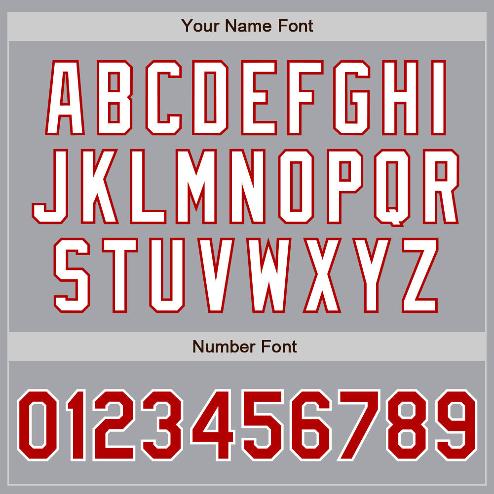 Custom Gray Red-White Authentic Two Tone Baseball Jersey - Sky-Custom