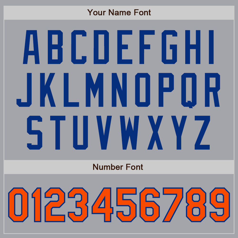 Custom Gray Orange-Royal Authentic Two Tone Baseball Jersey - Sky-Custom