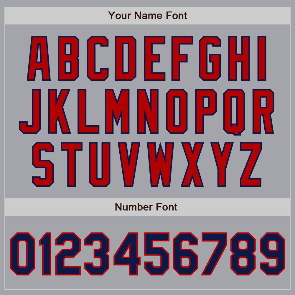 Custom Gray Navy-Red Authentic Two Tone Baseball Jersey - Sky-Custom