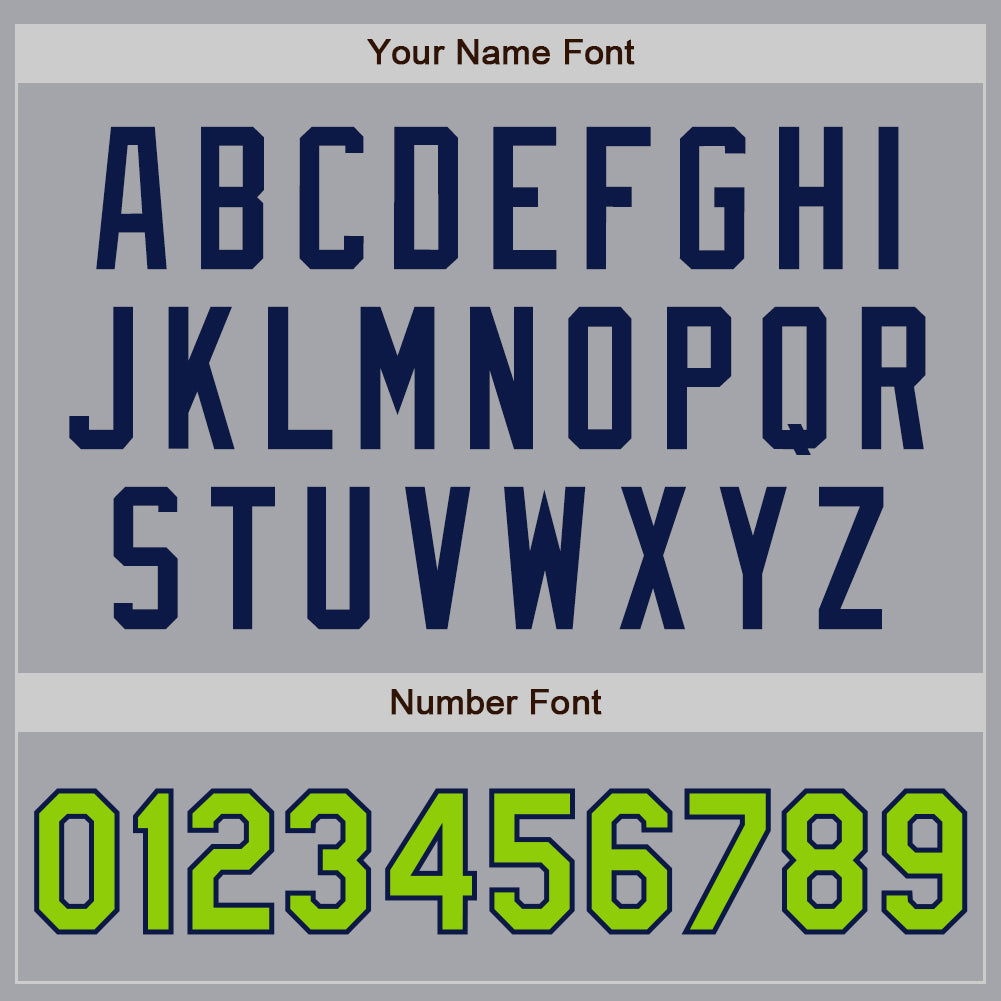 Custom Gray Neon Green-Navy Authentic Two Tone Baseball Jersey - Sky-Custom