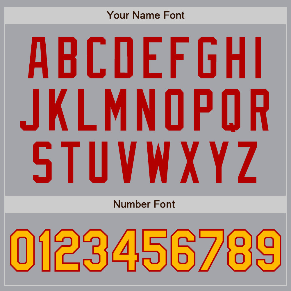 Custom Gray Gold-Red Authentic Two Tone Baseball Jersey - Sky-Custom