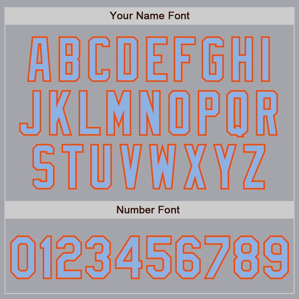 Custom Gray Light Blue-Orange Authentic Two Tone Baseball Jersey - Sky-Custom