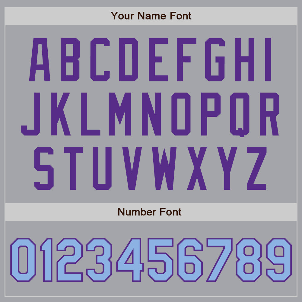 Custom Gray Light Blue-Purple Authentic Two Tone Baseball Jersey - Sky-Custom