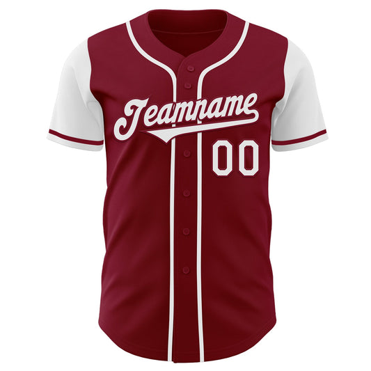 Custom Crimson White Authentic Two Tone Baseball Jersey - Sky-Custom