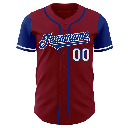 Custom Crimson Royal-White Authentic Two Tone Baseball Jersey - Sky-Custom