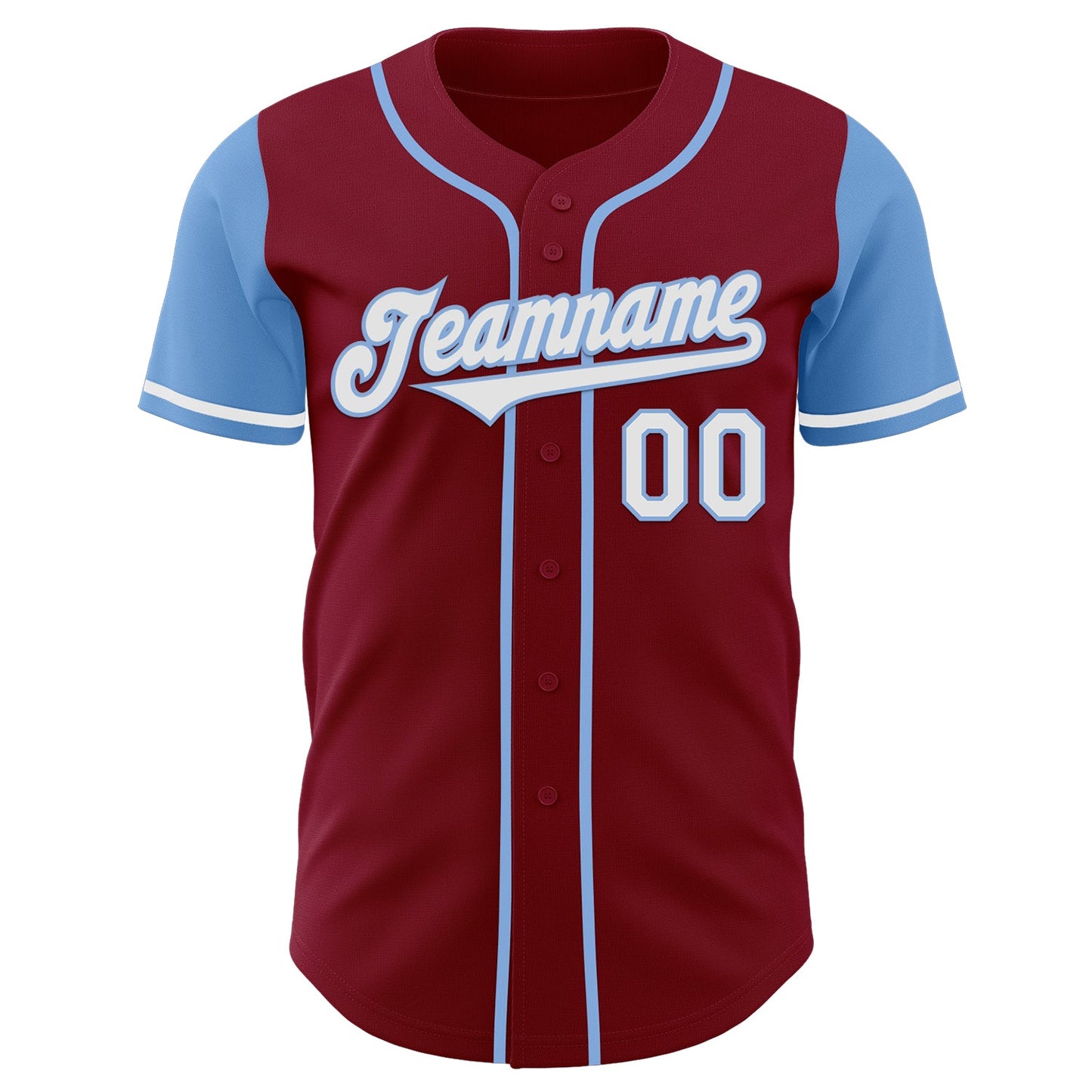 Custom Crimson White-Light Blue Authentic Two Tone Baseball Jersey - Sky-Custom
