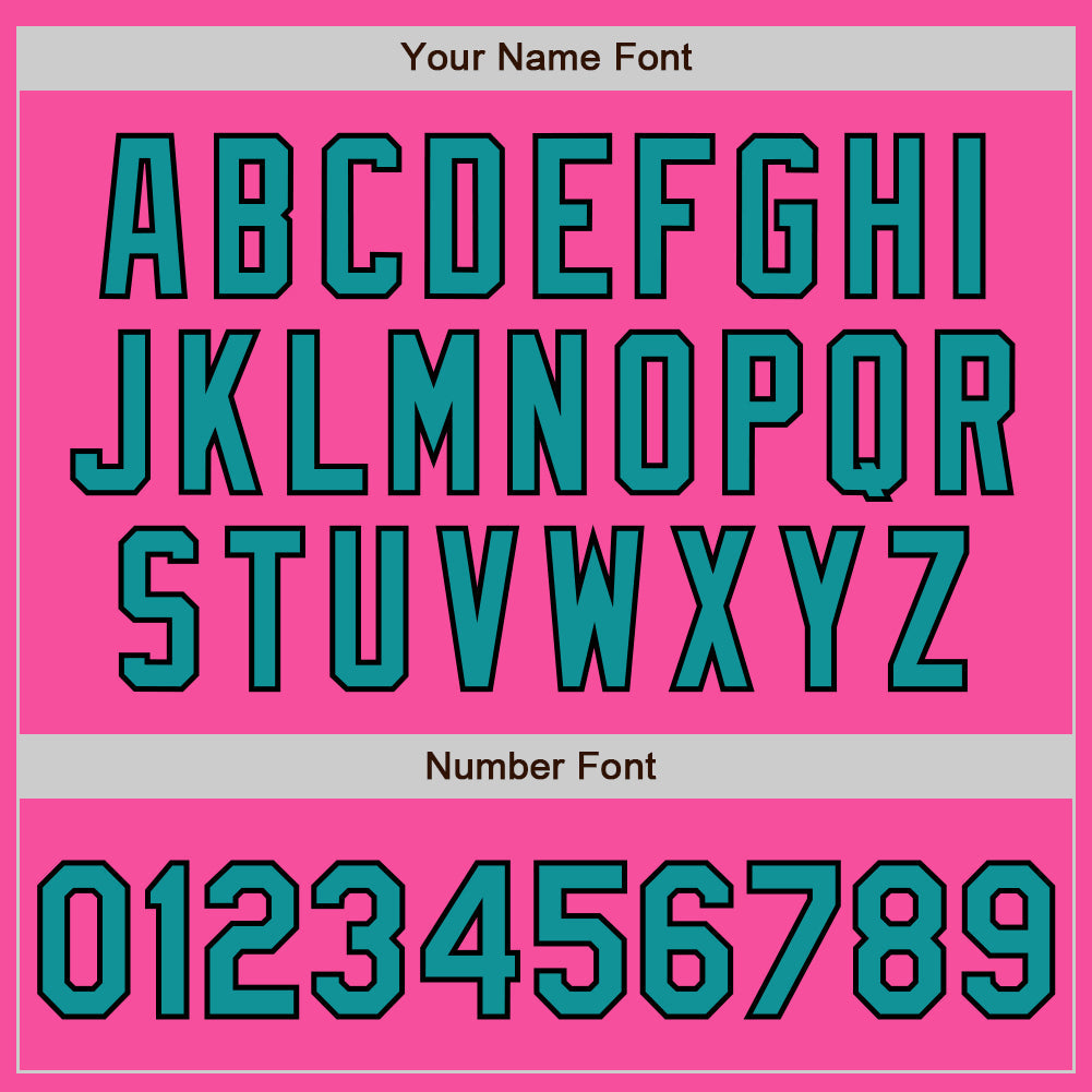 Custom Pink Teal-Black Authentic Two Tone Baseball Jersey - Sky-Custom