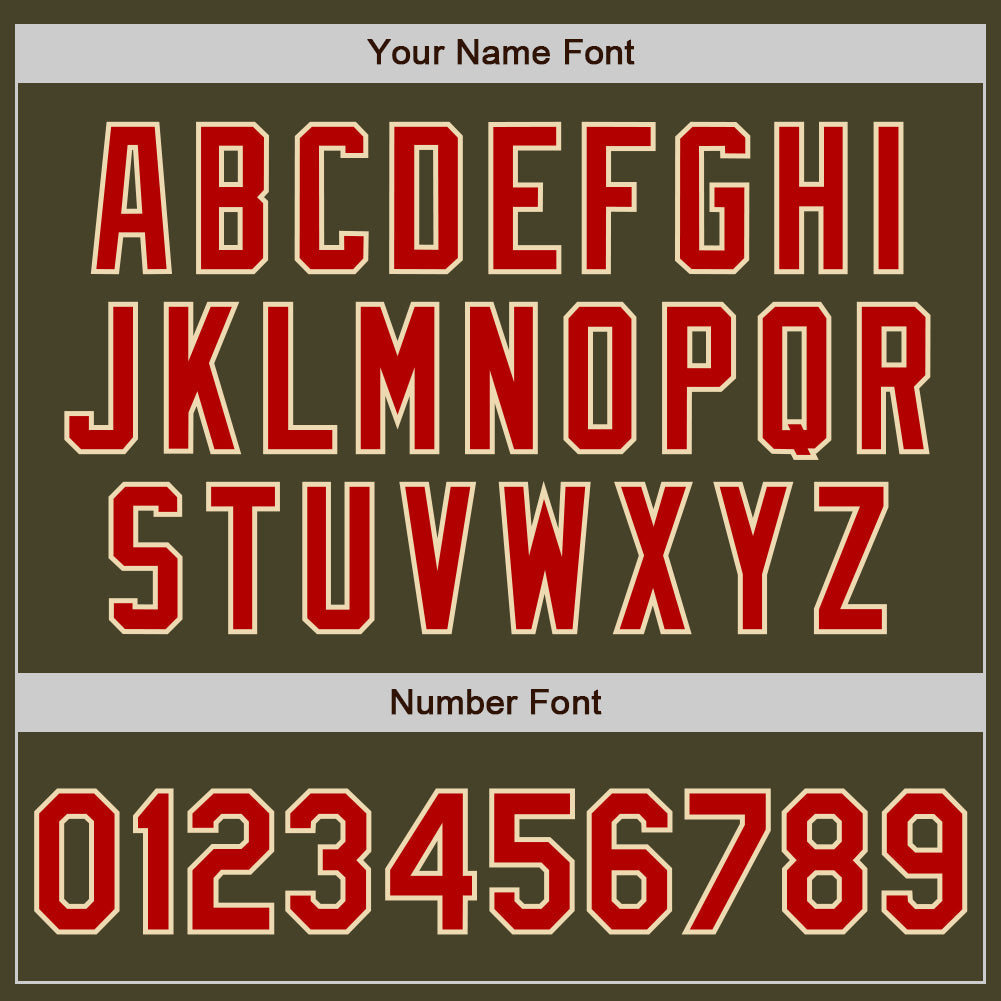 Custom Olive Red-Cream Authentic Two Tone Salute To Service Baseball Jersey - Sky-Custom