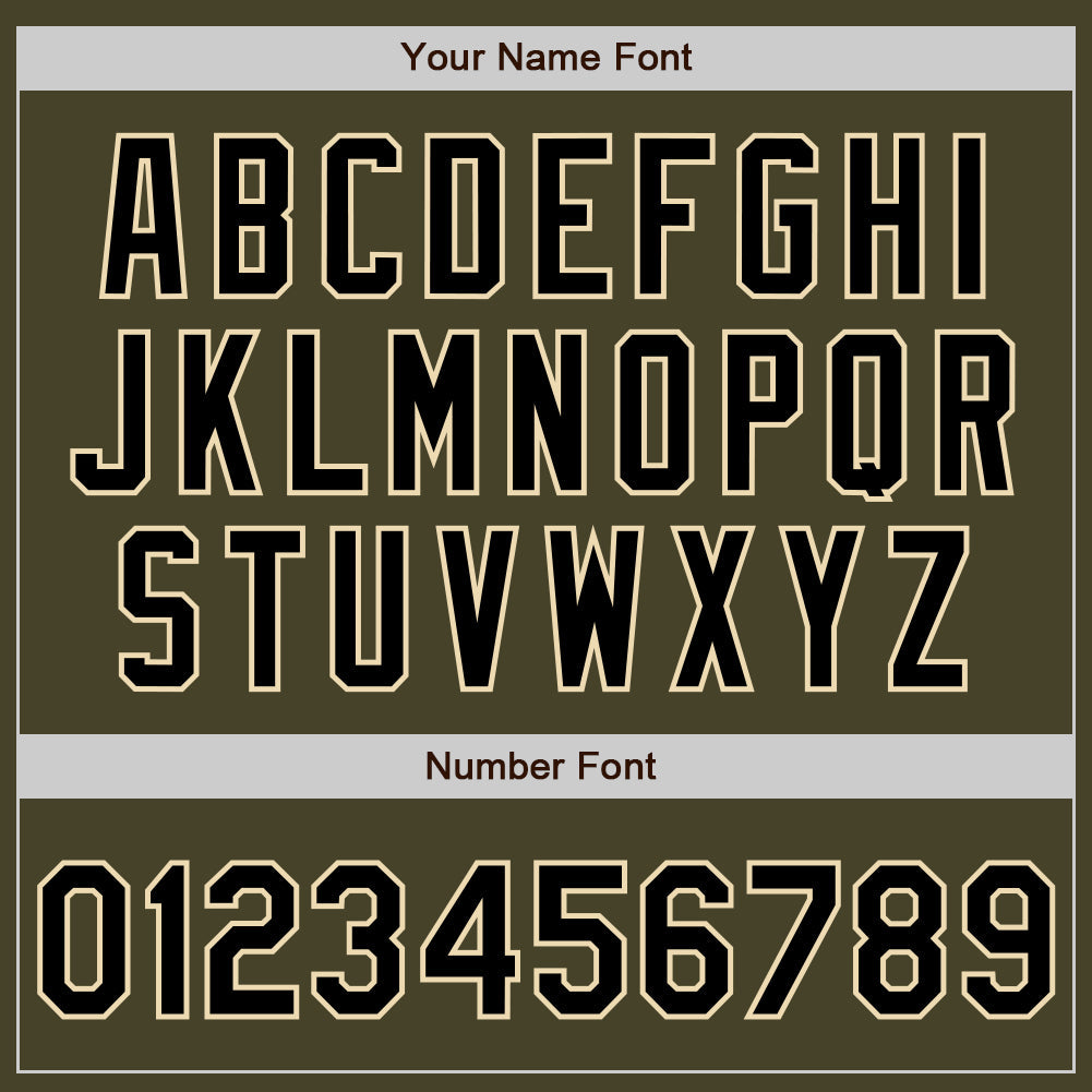 Custom Olive Black-Cream Authentic Two Tone Salute To Service Baseball Jersey - Sky-Custom