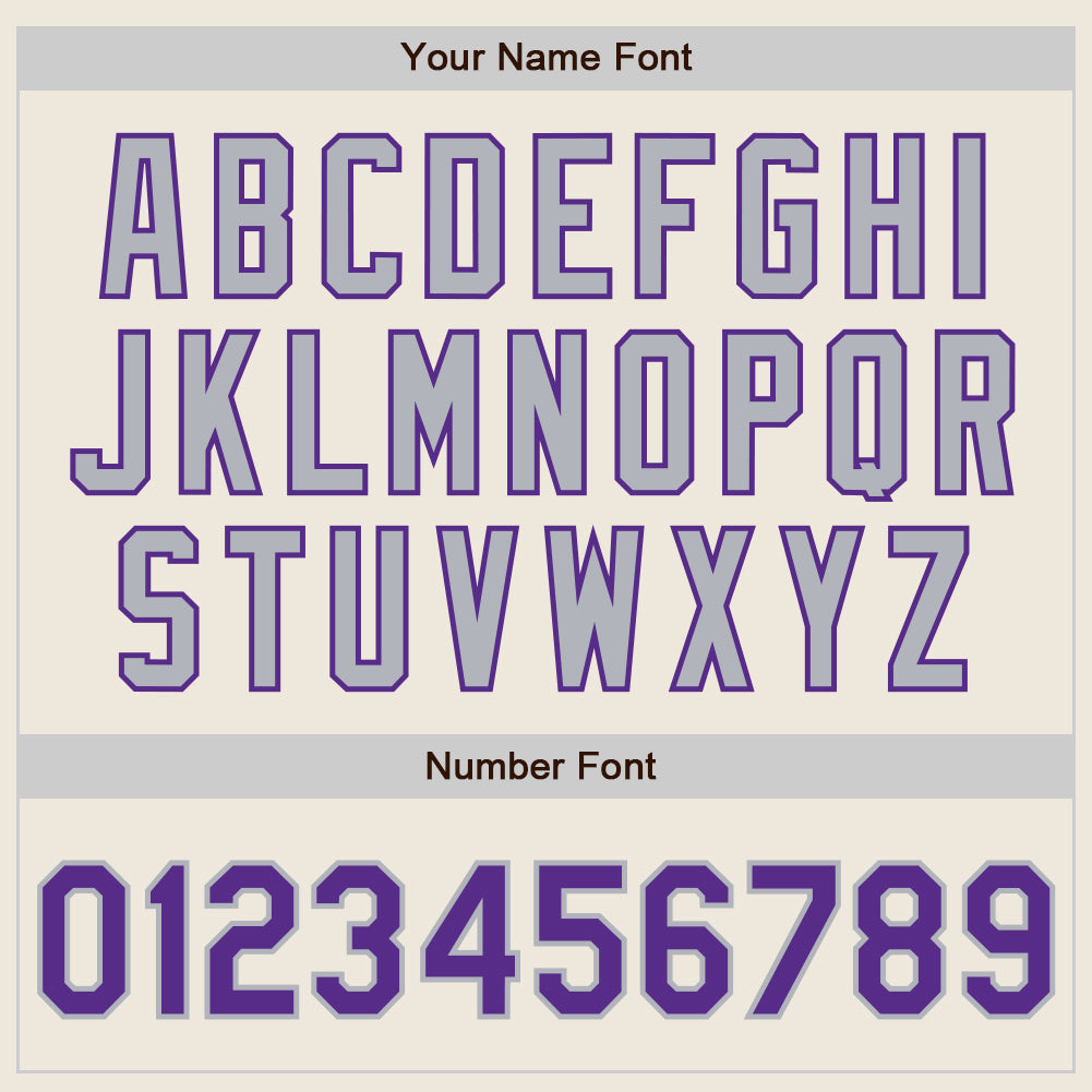 Custom Cream Purple Pinstripe Gray Authentic Two Tone Baseball Jersey - Sky-Custom