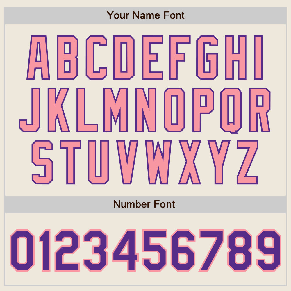 Custom Cream Purple Pinstripe Medium Pink Authentic Two Tone Baseball Jersey - Sky-Custom