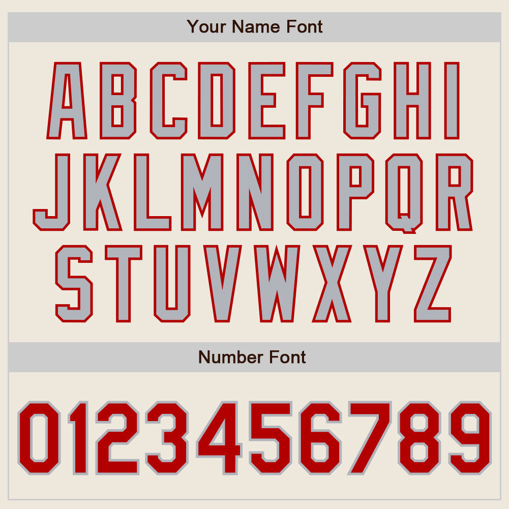 Custom Cream Red Pinstripe Gray Authentic Two Tone Baseball Jersey - Sky-Custom