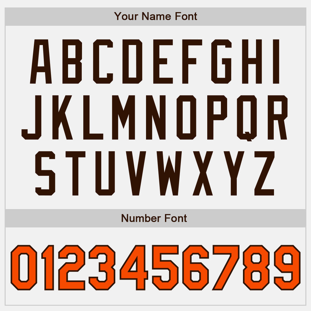 Custom White Orange Pinstripe Brown Authentic Two Tone Baseball Jersey - Sky-Custom