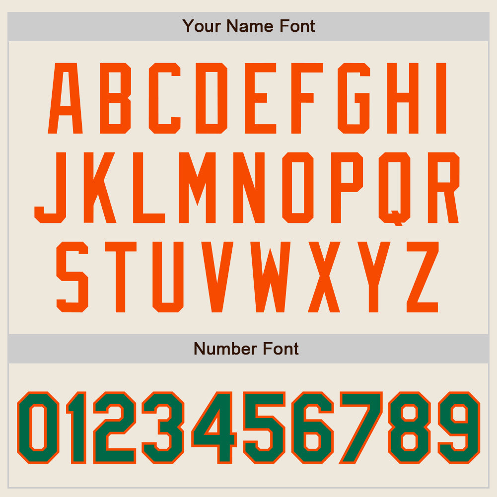 Custom Cream Kelly Green Pinstripe Orange Authentic Two Tone Baseball Jersey - Sky-Custom