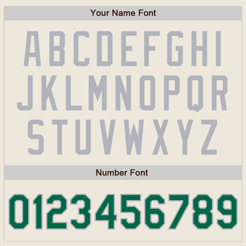 Custom Cream Kelly Green Pinstripe Gray Authentic Two Tone Baseball Jersey - Sky-Custom