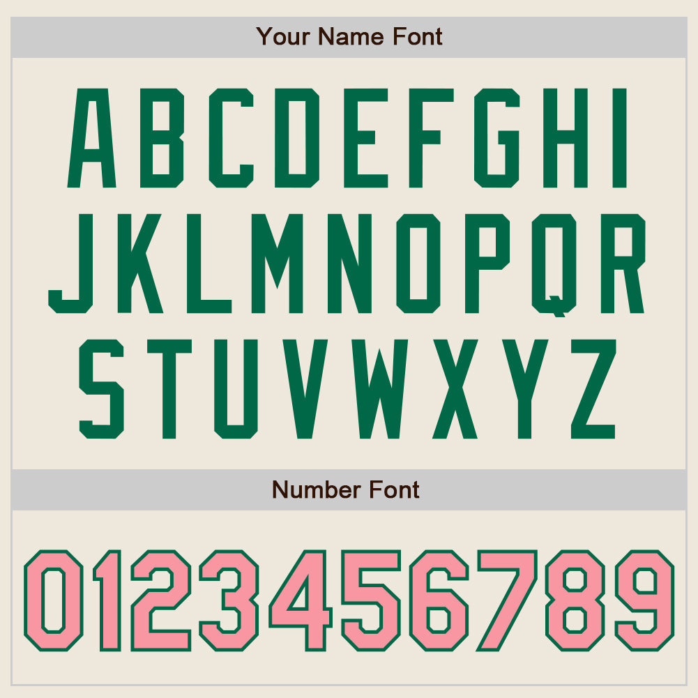 Custom Cream Kelly Green Pinstripe Medium Pink Authentic Two Tone Baseball Jersey - Sky-Custom