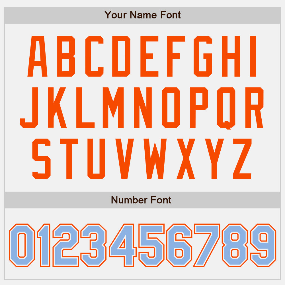 Custom White Light Blue Pinstripe Orange Authentic Two Tone Baseball Jersey - Sky-Custom