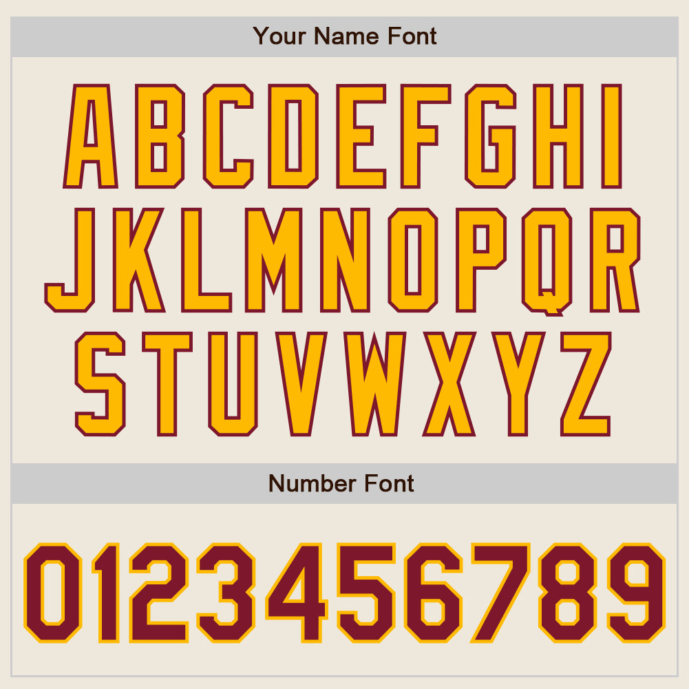 Custom Cream Crimson Pinstripe Gold Authentic Two Tone Baseball Jersey - Sky-Custom