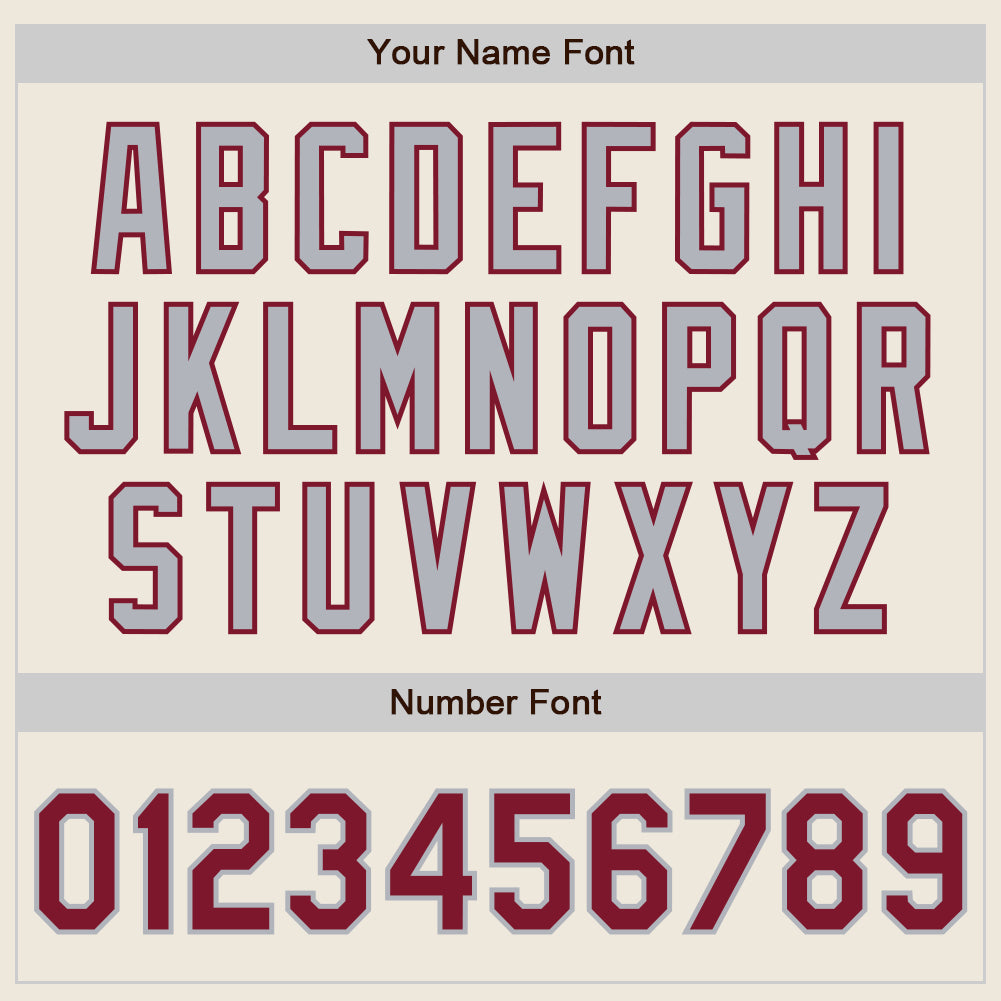 Custom Cream Crimson Pinstripe Gray Authentic Two Tone Baseball Jersey - Sky-Custom