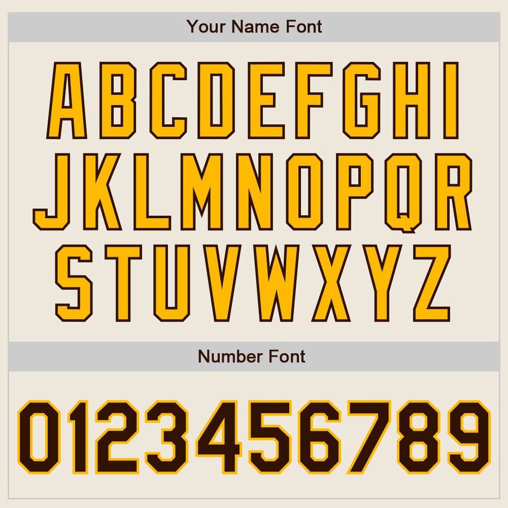 Custom Cream Brown Pinstripe Gold Authentic Two Tone Baseball Jersey - Sky-Custom